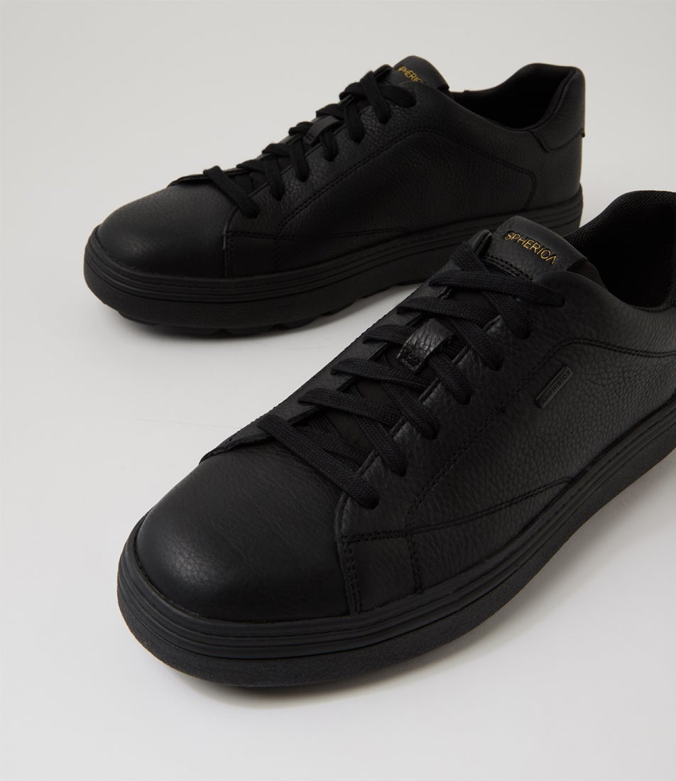 U Spherica Ecub 1 B Abx Black Leather Sneakers