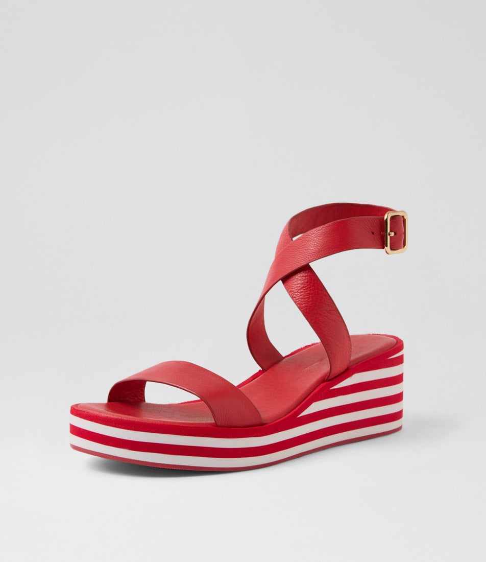 Farleys Red Leather Sandals