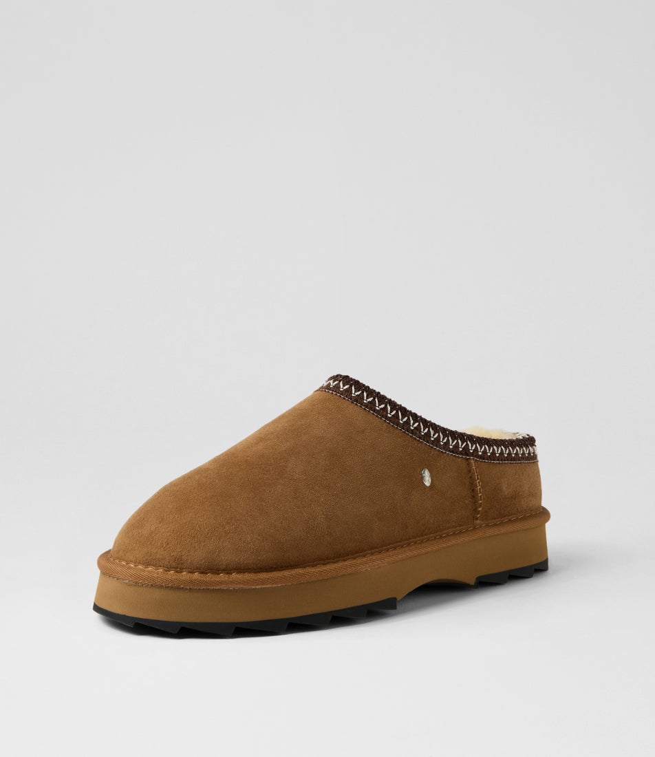 Sharky Scuff Chestnut Suede Slippers