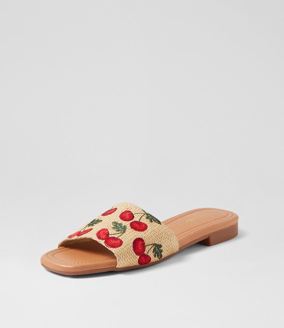Nahlas Natural Cherries Fabric Slides Nahlas Natural Cherries Fabric Slides