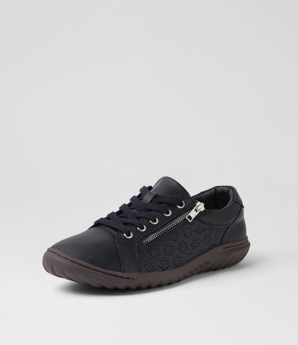 Timmi Navy Leather Sneakers