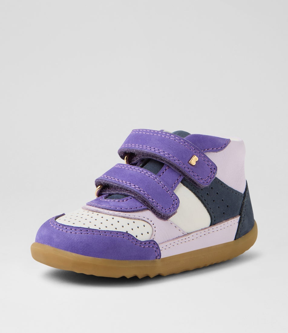 Su Harley Toddler Opulent Purple White Leather Nubuck Ankle Boots