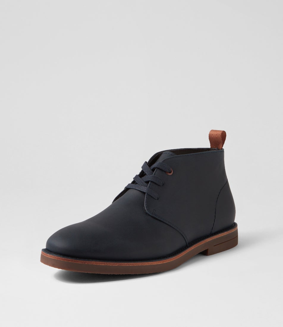 Gibson Navy Oiled Leather Lace Up Boots