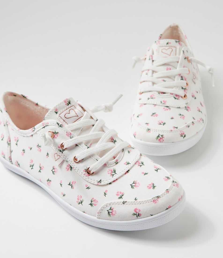 Mynka Mini Floral Canvas Lace Ups Sneakers
