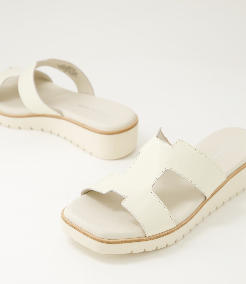 Kerem Ivory Patent Leather Sandals