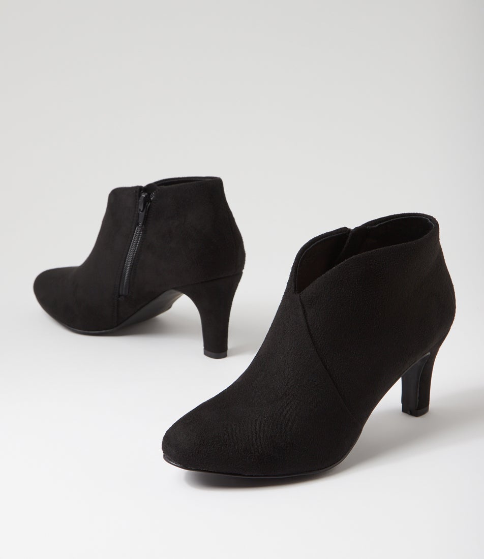 Ishee W Black Microsuede Ankle Boots