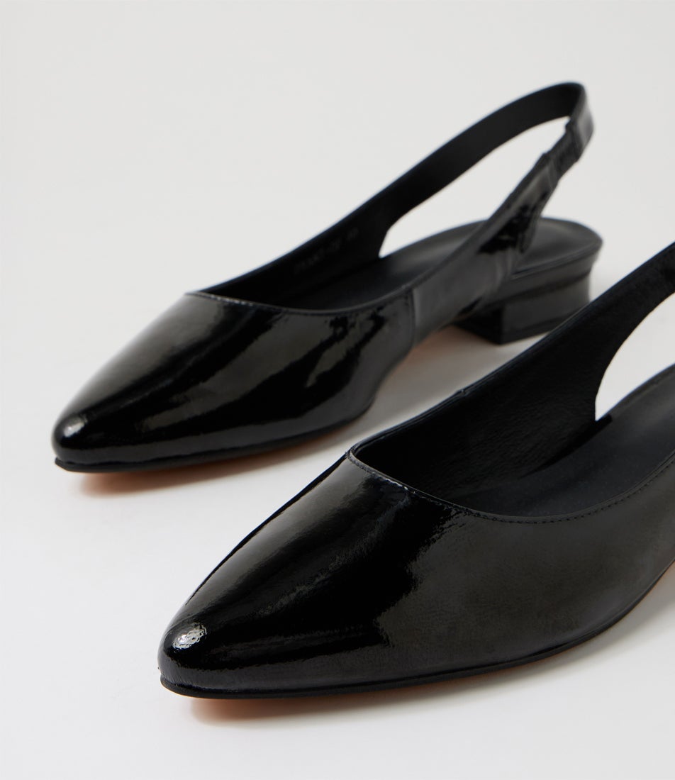 Dyani Black Patent Leather Flat Shoes