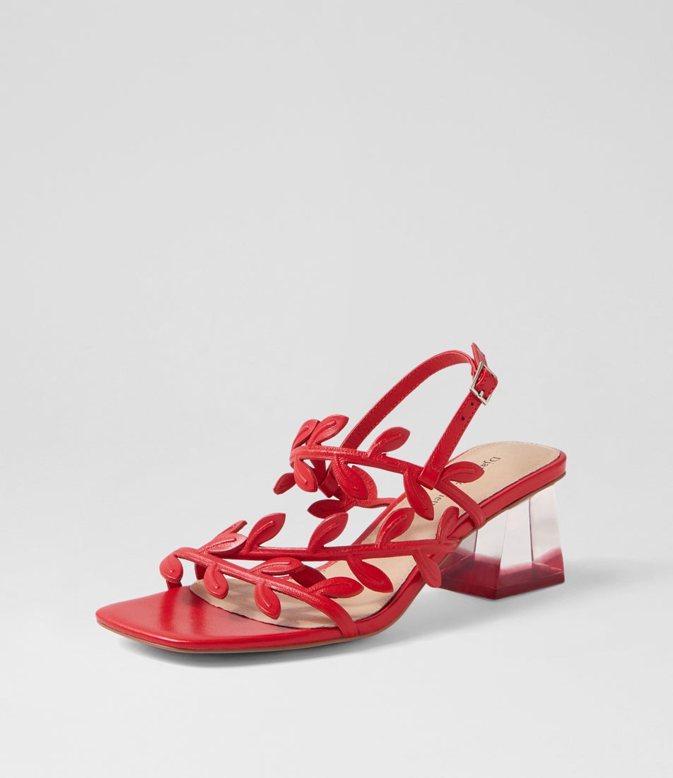 Morine New Red Leather Sandals