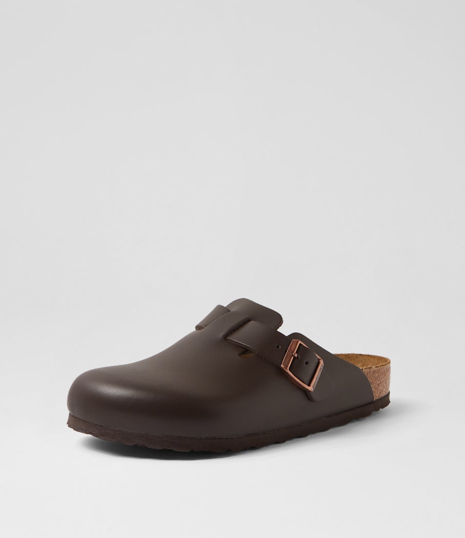 Boston Dark Brown Leather Flat Shoes