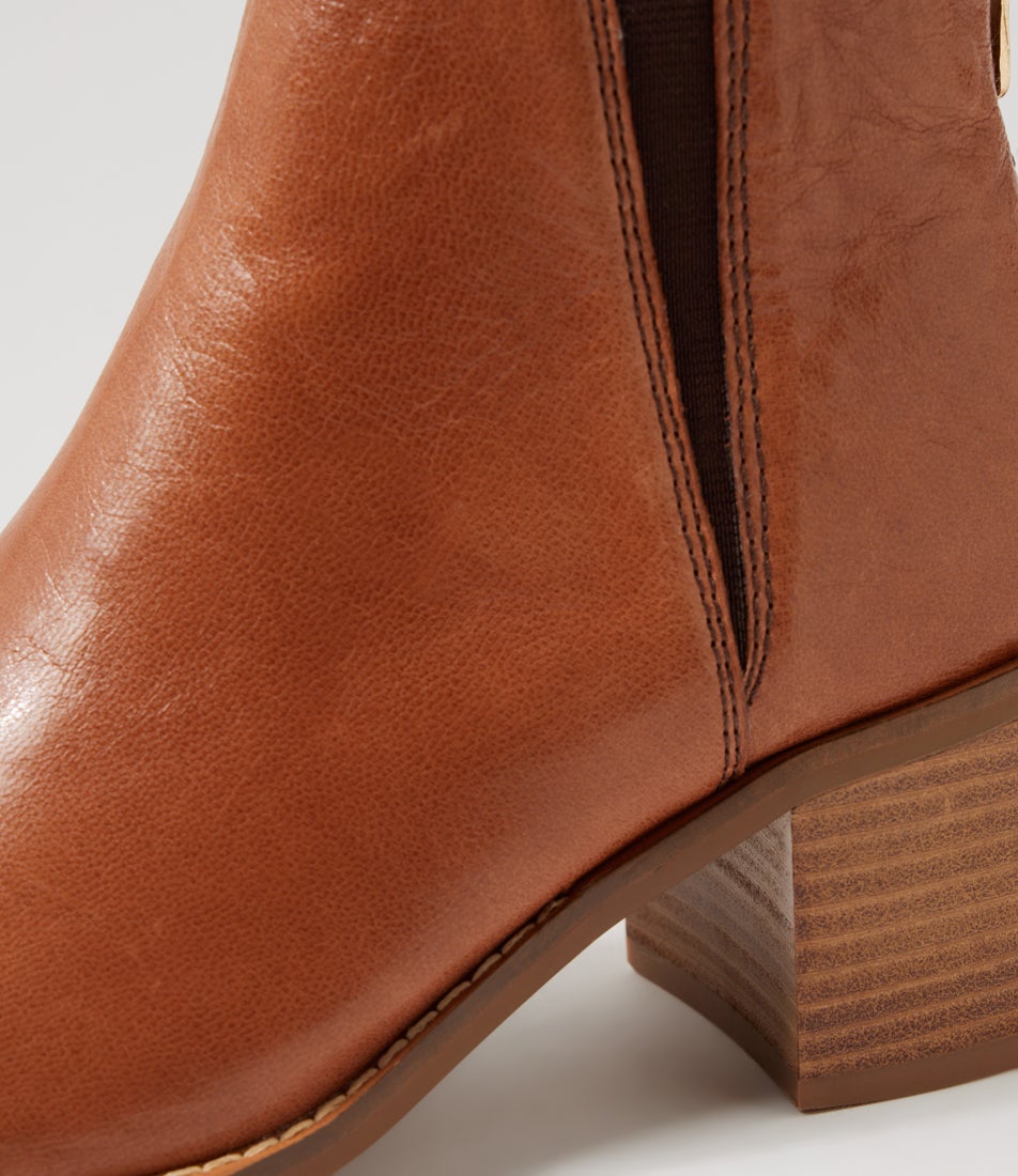 Fondue Cognac Polish Leather Ankle Boots