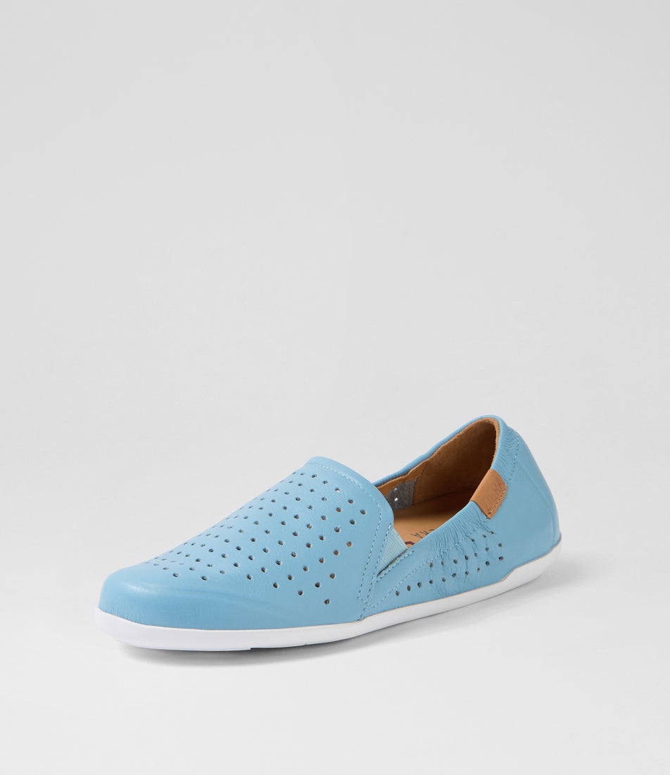 Liana W New Blue Leather Loafers