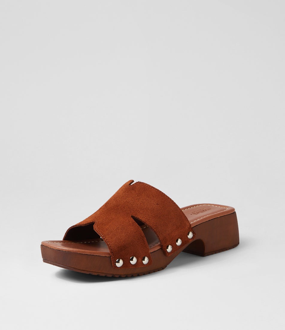 Cranberri Brown Suede Clogs