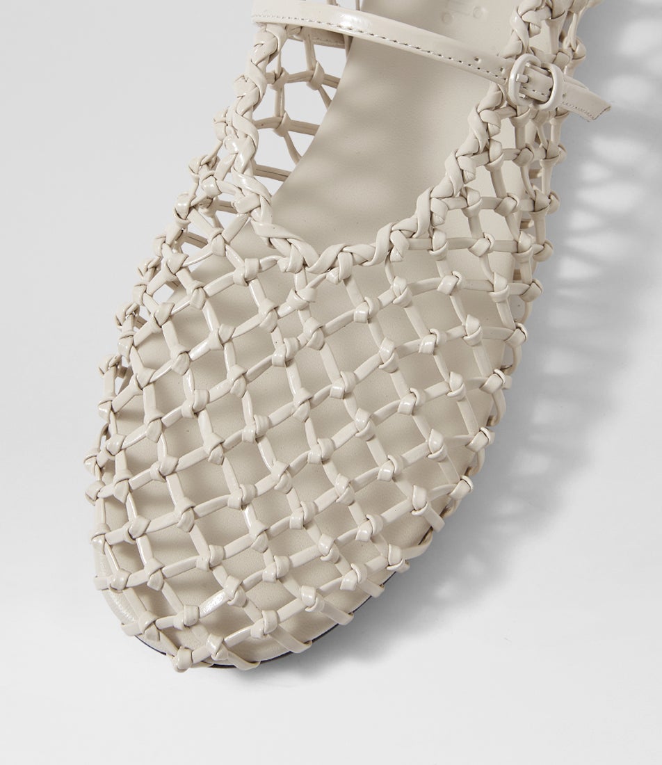 Agin Cream Patent Ballet Flats