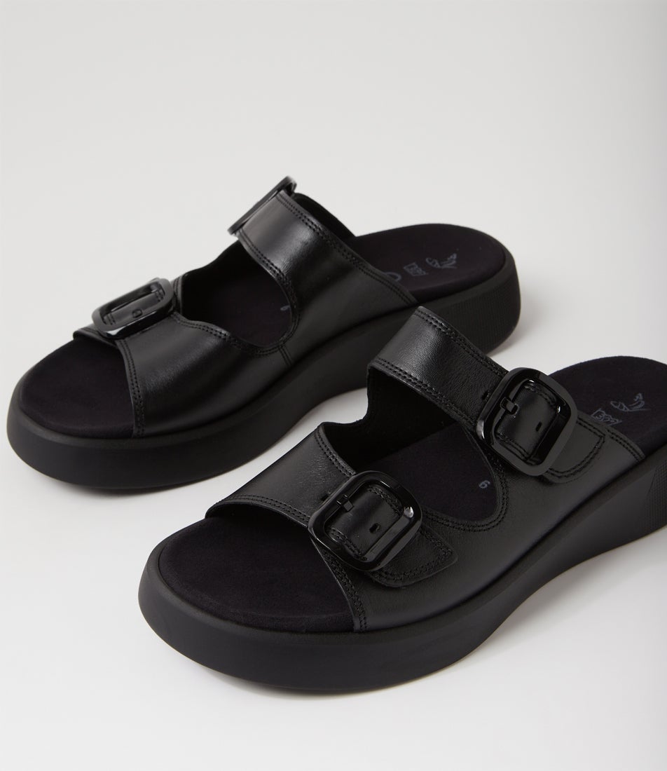 Ildar Schwarz Leather Slides