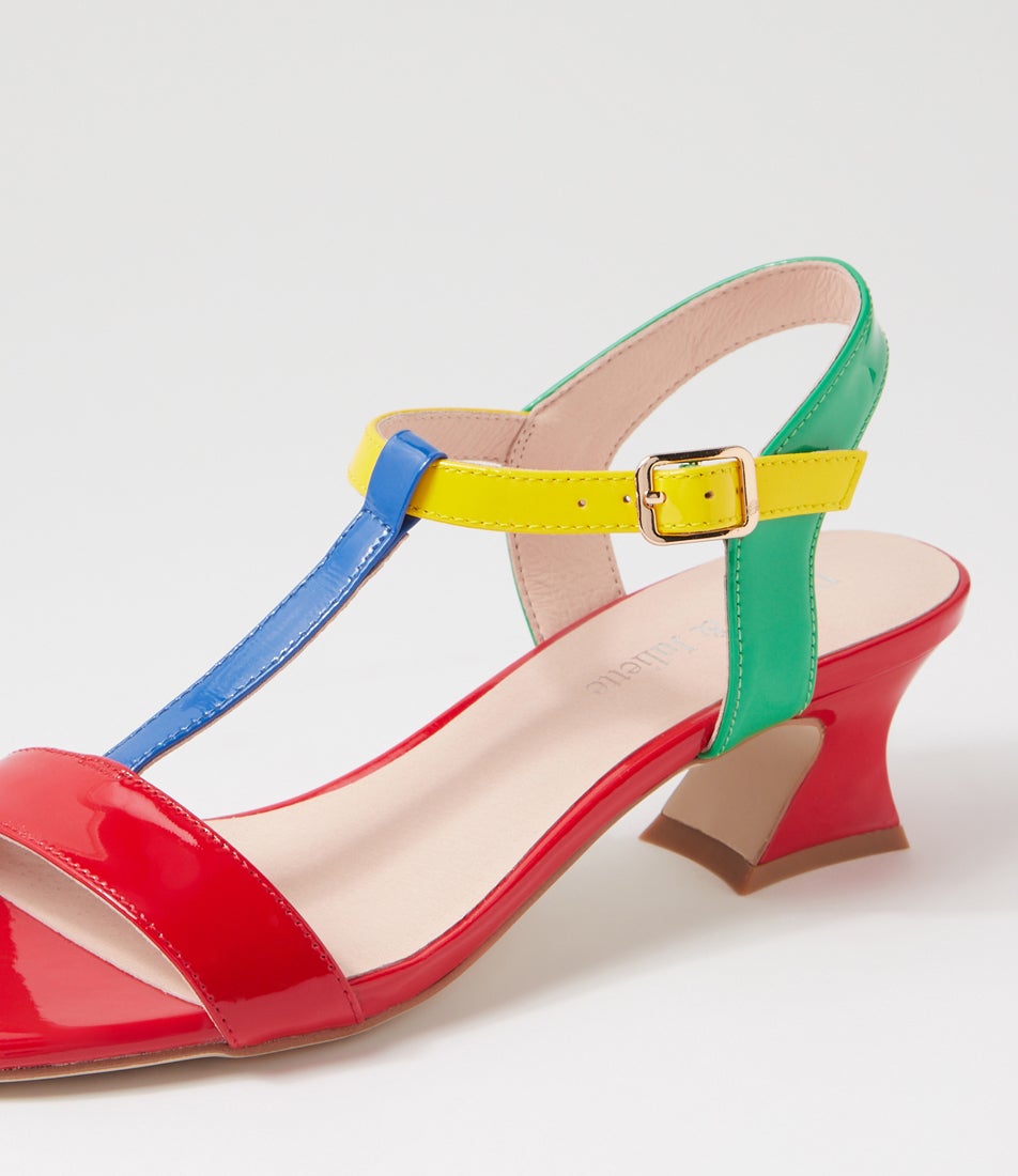 Wernice Red Multi Patent Leather Sandals