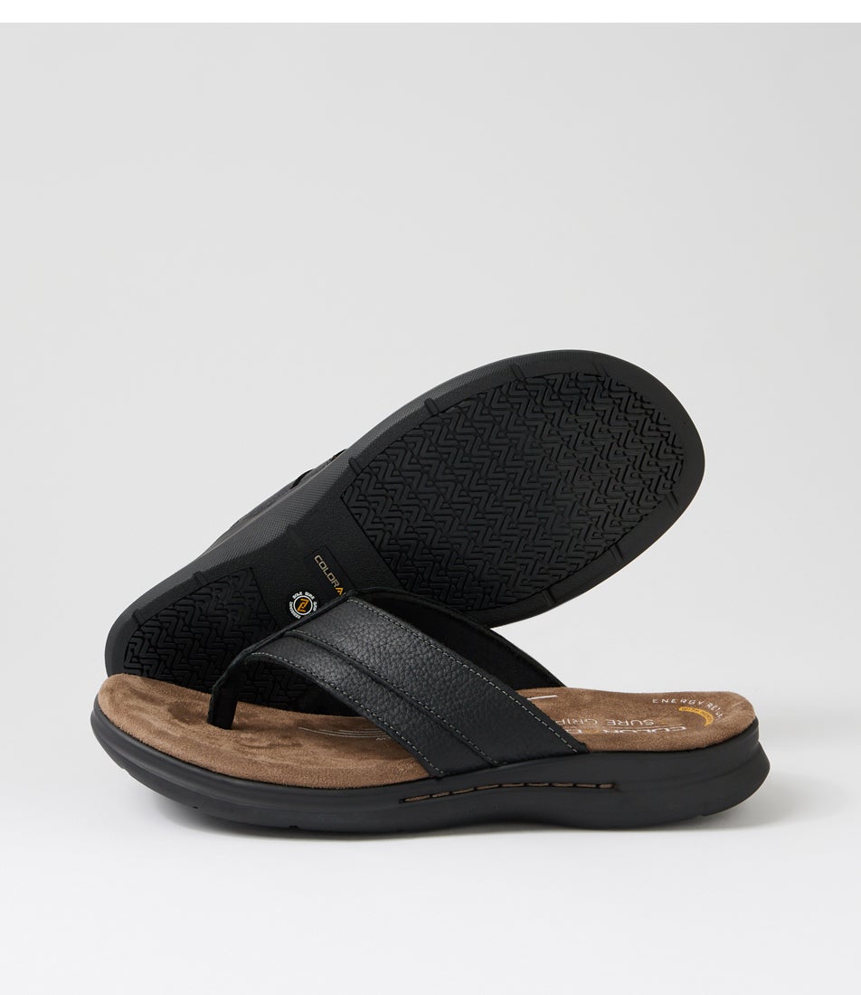 Incara Black Leather Thongs