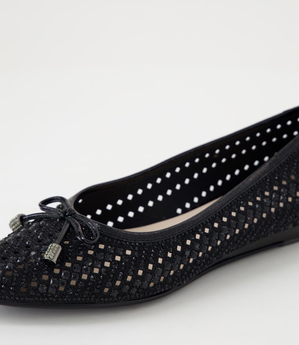 Chamomile Black Jewels Flat Shoes