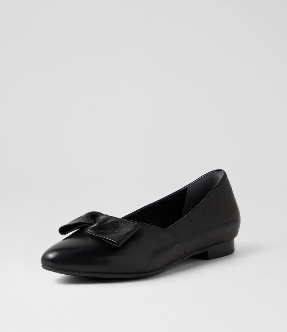 Lotcha W Black Leather Flat Shoes