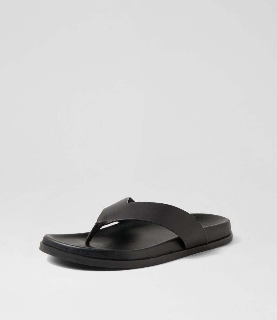 Shiv Black Leather Thongs