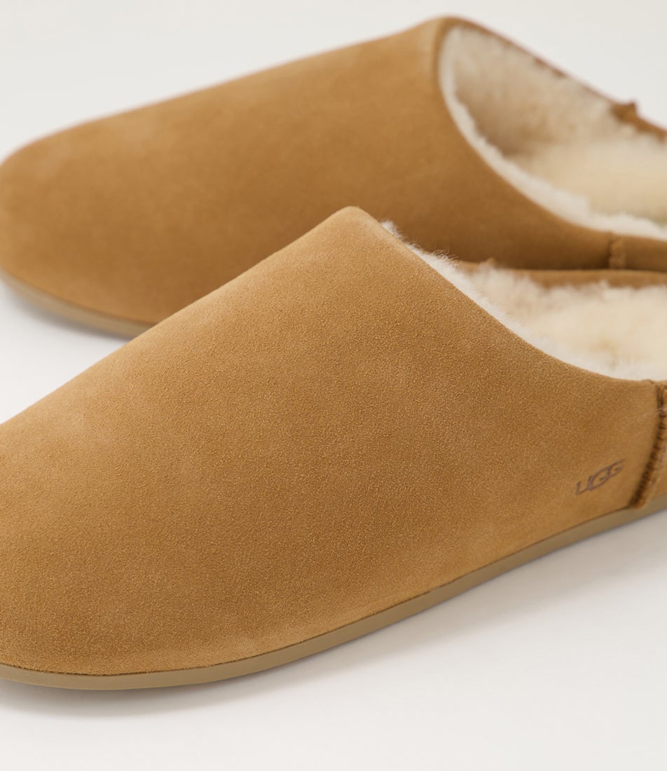 Elea Slip On Chestnut Suede Slippers