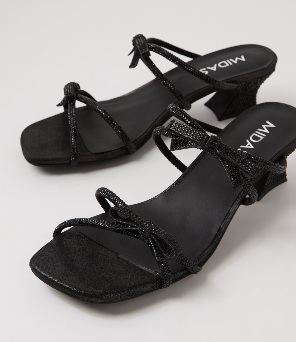 Valencia Black Jewels Fabric Sandals