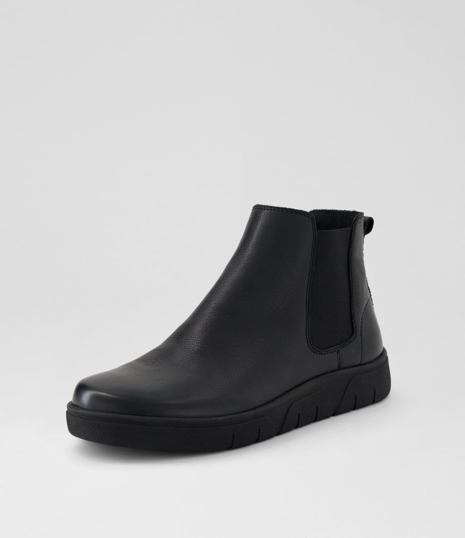 Tatums D Black Leather Ankle Boots Tatums D Black Leather Ankle Boots