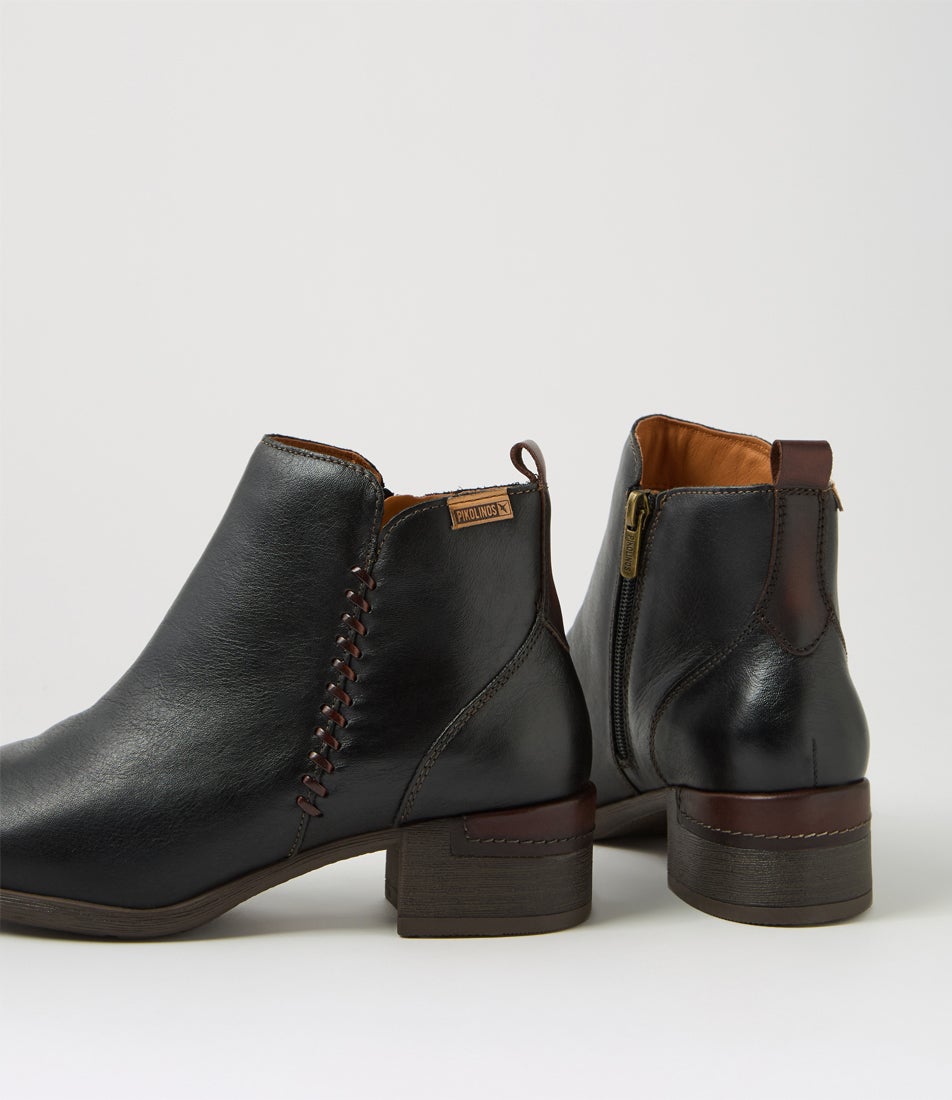 Malaga 50 Black Leather Ankle Boots