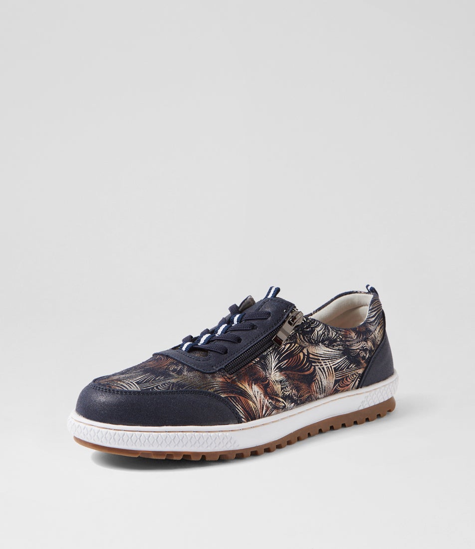 Glampie Navy Multi Microsuede Sneakers