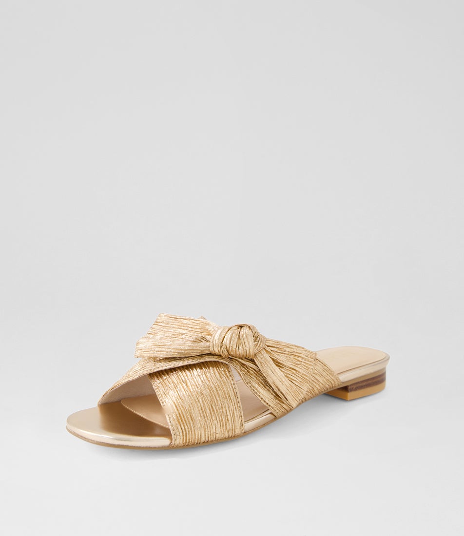 Olivia 2 Melon Metallic Leather Slides