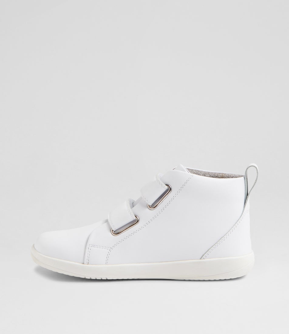 Kp Grass Court High Junior Optical White Leather Ankle Boots