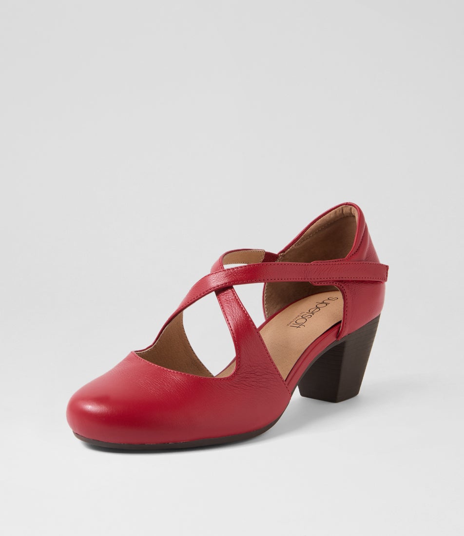 Flynnie Dark Red Leather Heels