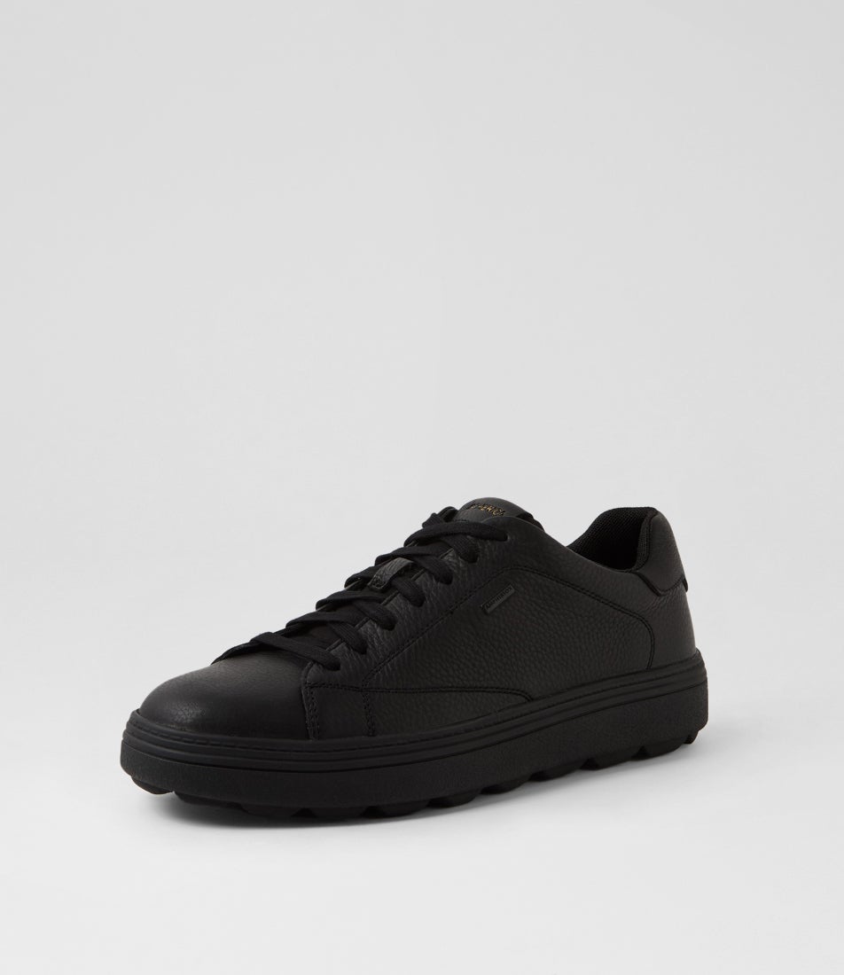 U Spherica Ecub 1 B Abx Black Leather Sneakers