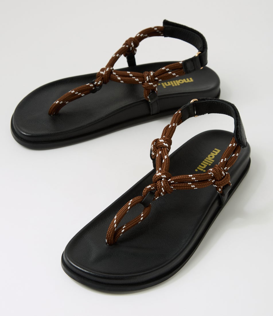 Hervy Choc Black Rope Leather Thongs