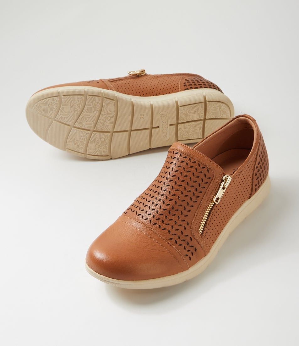 Dallias Dark Tan Leather Flat Shoes Dallias Dark Tan Leather Flat Shoes