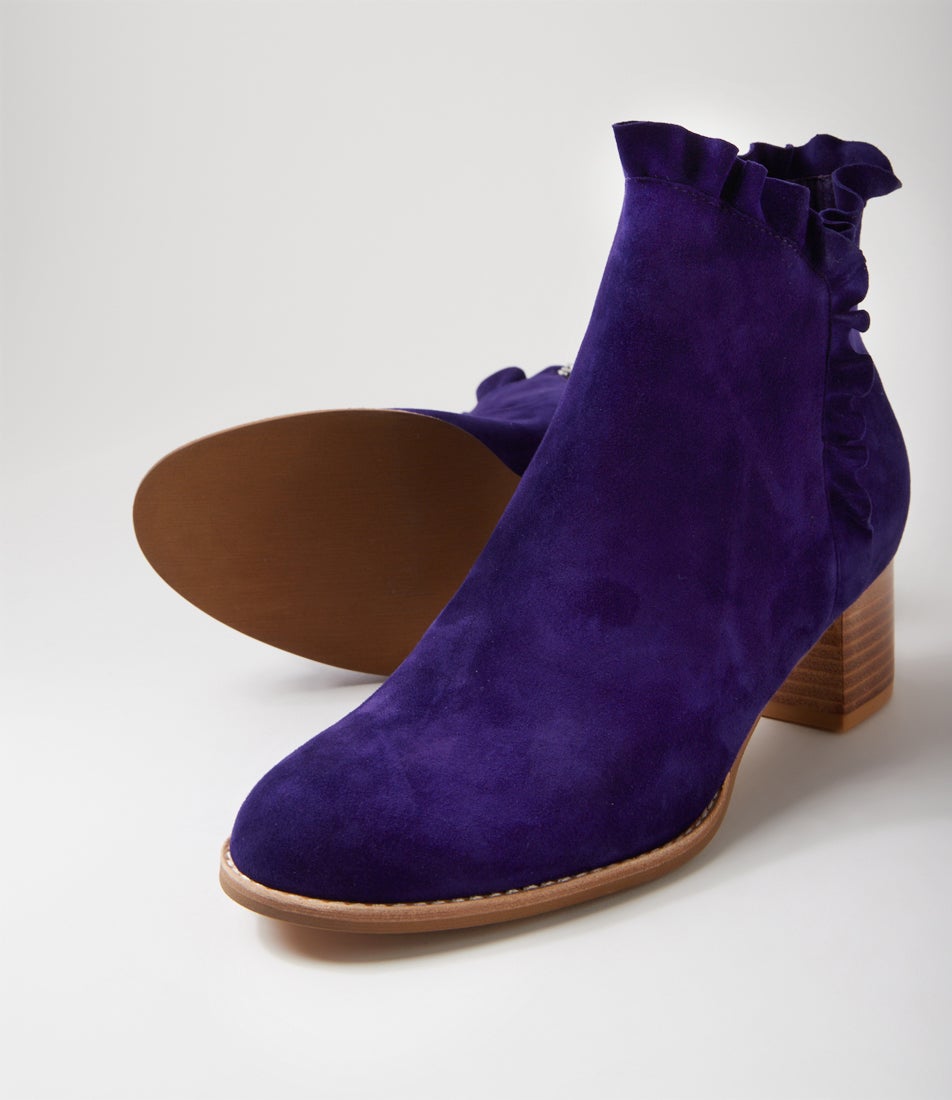 Yebby Purple Suede Ankle Boots