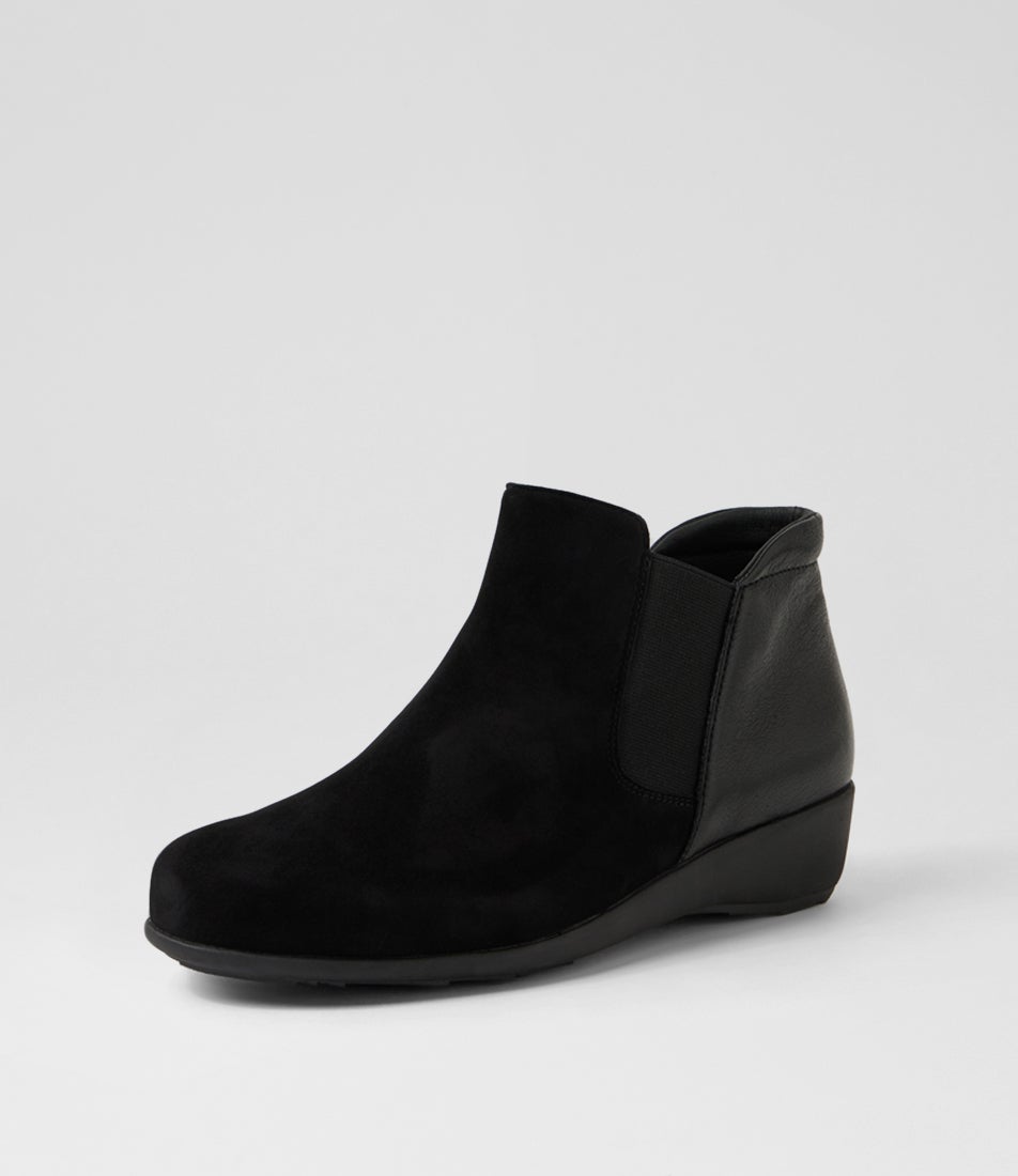 Sello Xw Black Suede Leather Ankle Boots