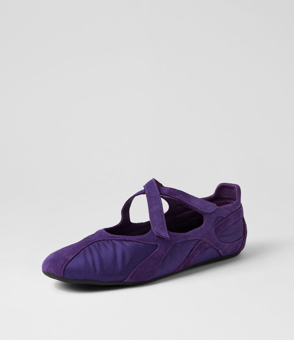 Blev Purple Suede Fabric Flat Shoes