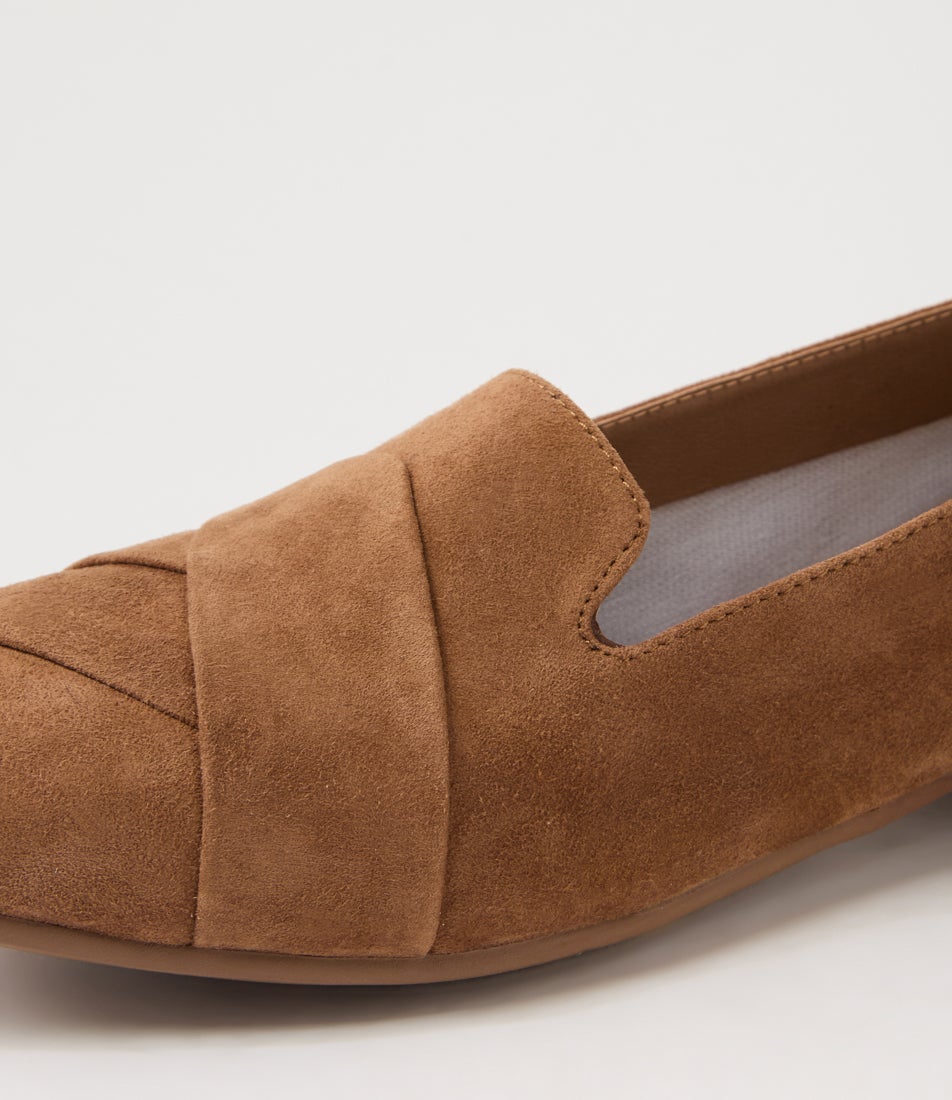 Tilony Coffee Suede Flat Shoes