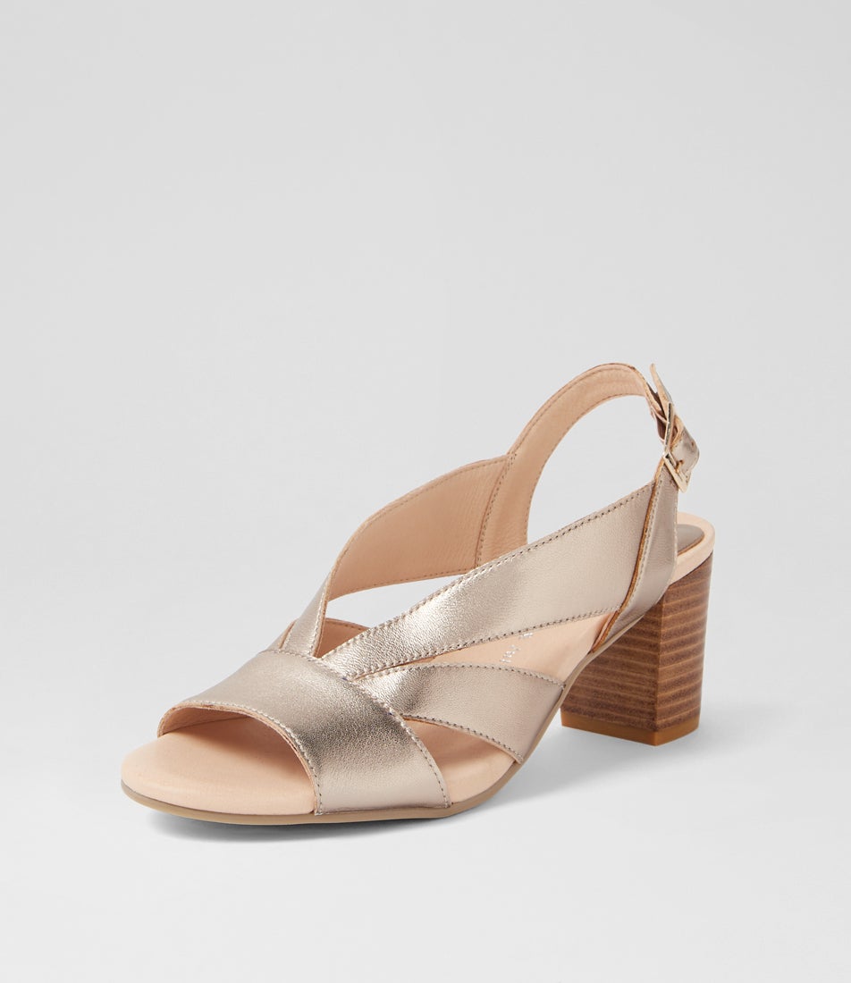 Simmie Champagne Leather Sandals