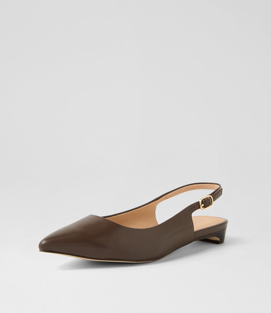Desuet Choc Dark Brown Leather Flat Shoes
