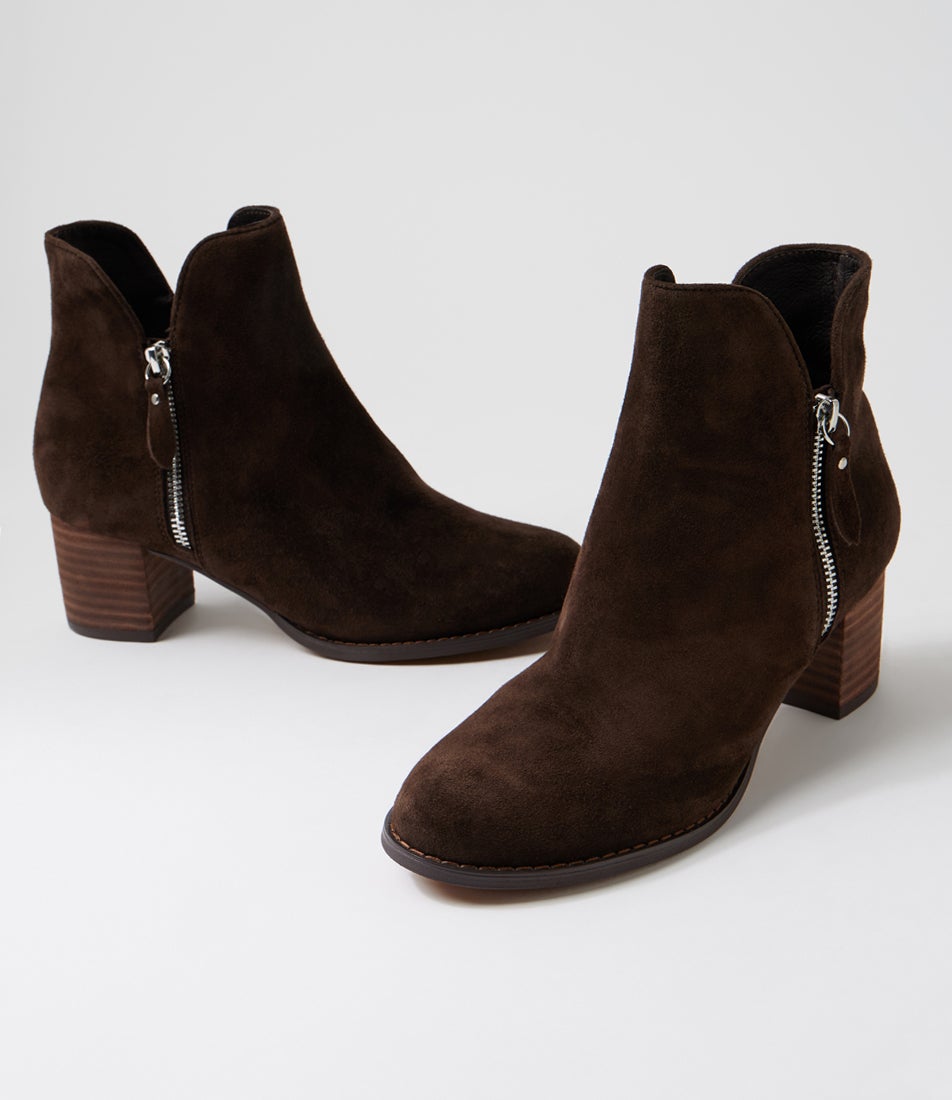 Shaine Choc Suede Ankle Boots
