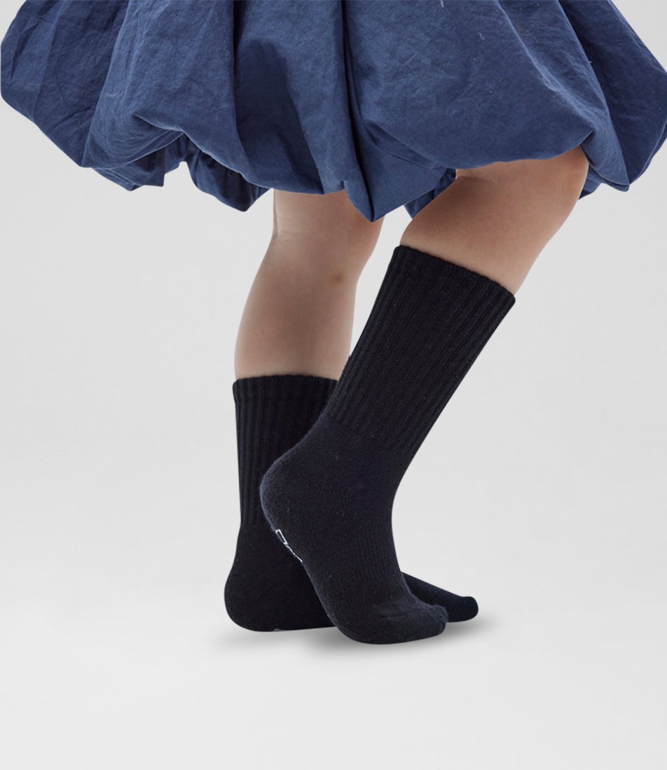 3 Pack Crew Black Cotton Socks