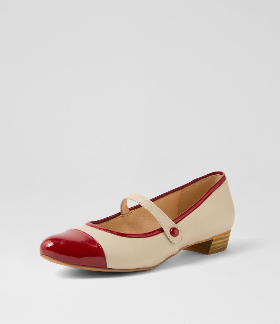 Ernst Dark Red Vanilla Patent Leather Ballet Flats