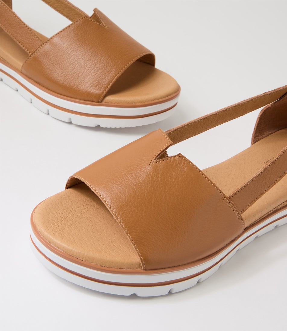 Ashiers Dark Tan Leather Sandals