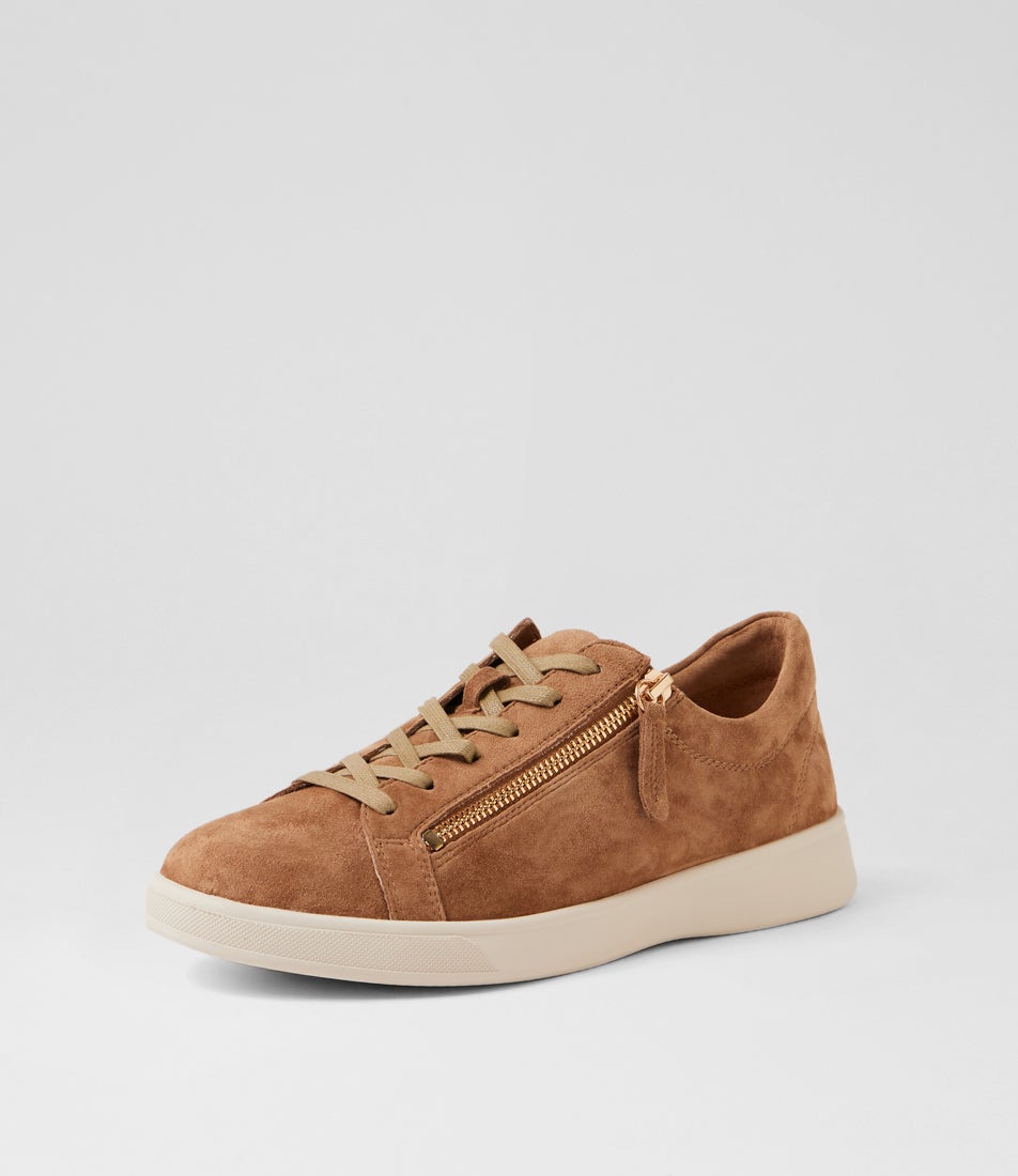 Aito Xf Light Choc Almond Suede Sneakers