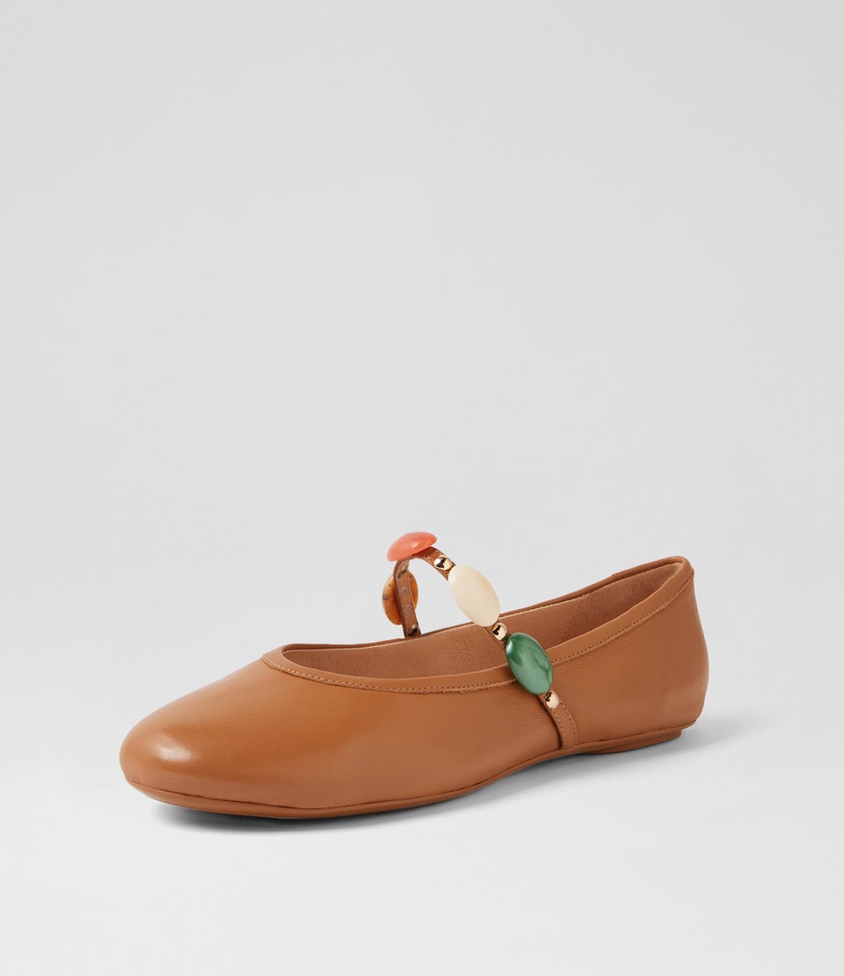 Birkita Dark Tan Multi Leather Ballet Flats Birkita Dark Tan Multi Leather Ballet Flats
