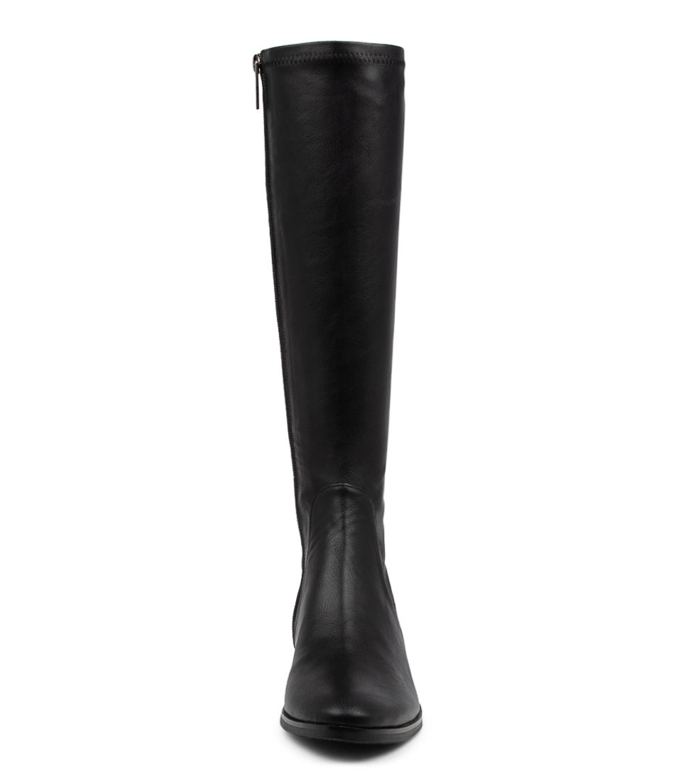 Timothie Black Stretch Knee High Boots