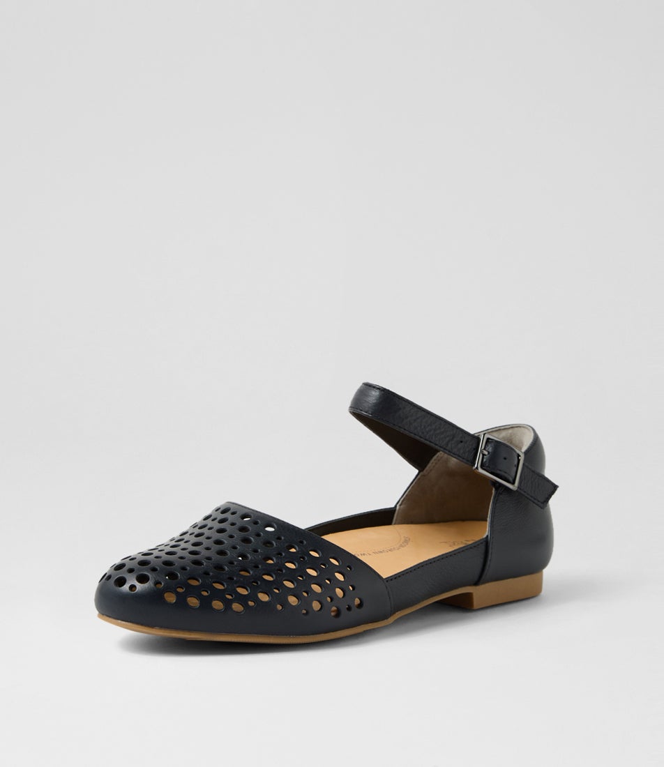 Carrole Xf Navy Leather Flat Shoes Carrole Xf Navy Leather Flat Shoes