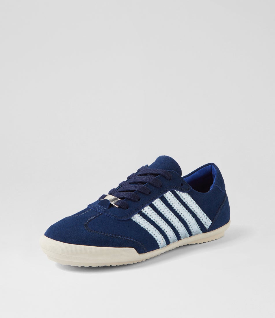 Jaddy Ink Blue Suede Leather Sneakers