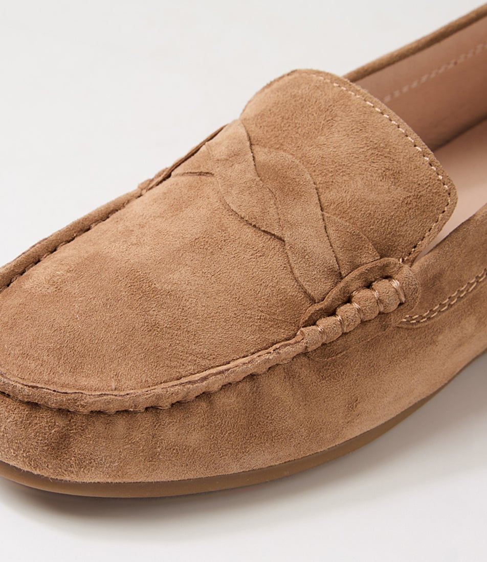 Elian Light Choc Suede Flat Shoes